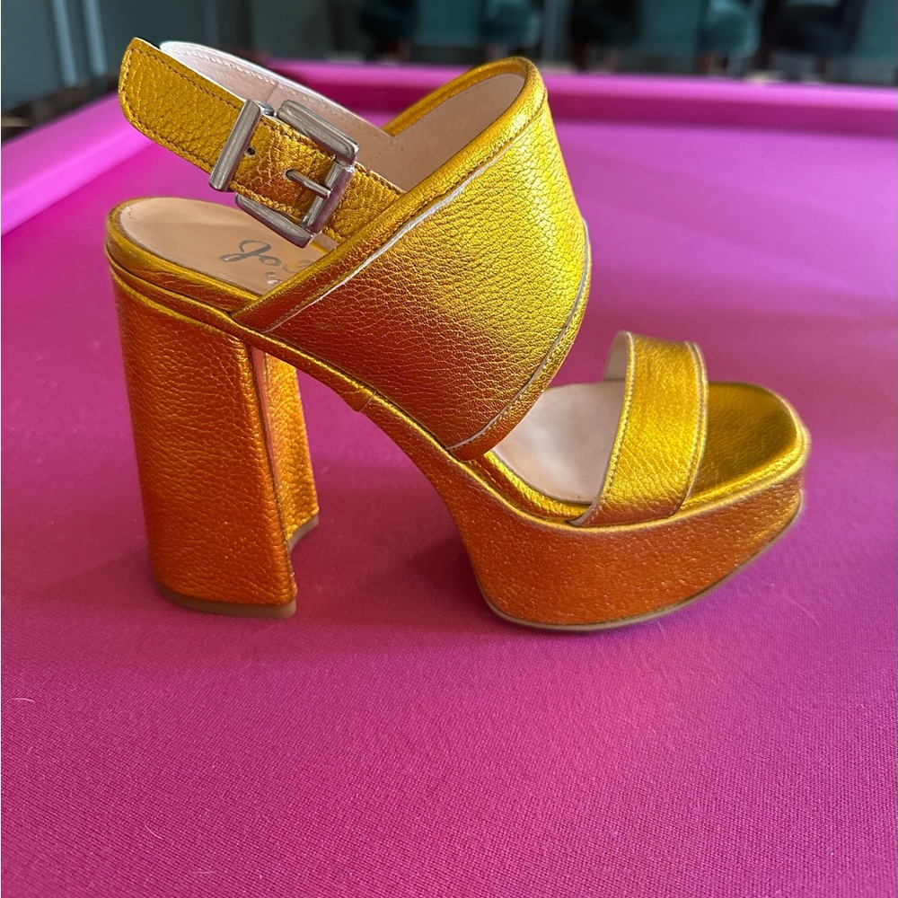 Gold Italian platform sandals